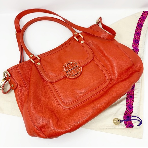 Tory Burch Handbags - Tory Burch Amanda Hobo orange red tote bag
